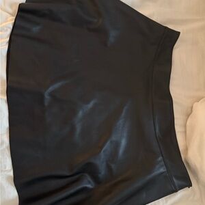 ASOS High Waisted Black Faux Leather A-Line Skirt - Women's